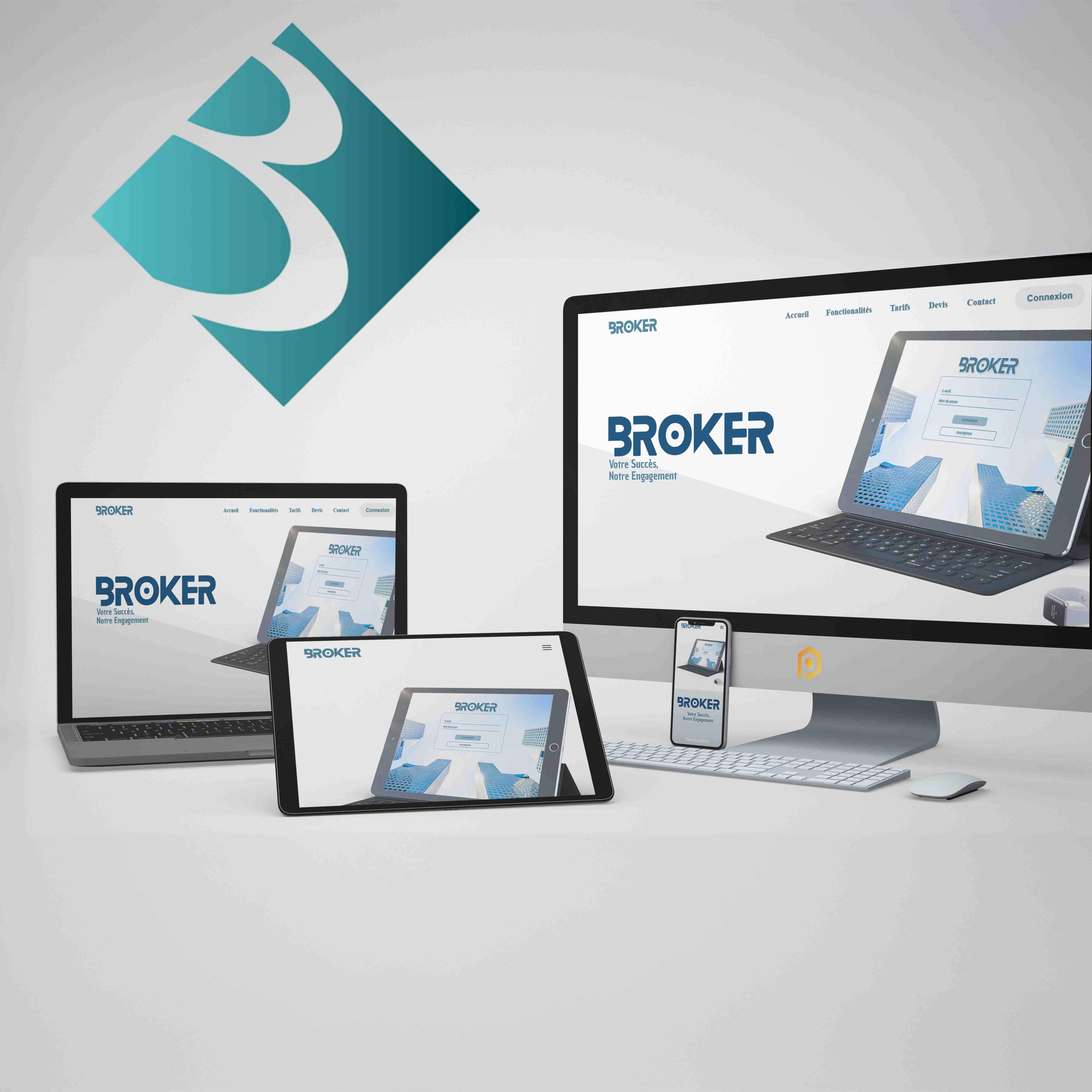 Site web Broker sur plusieurs écrans