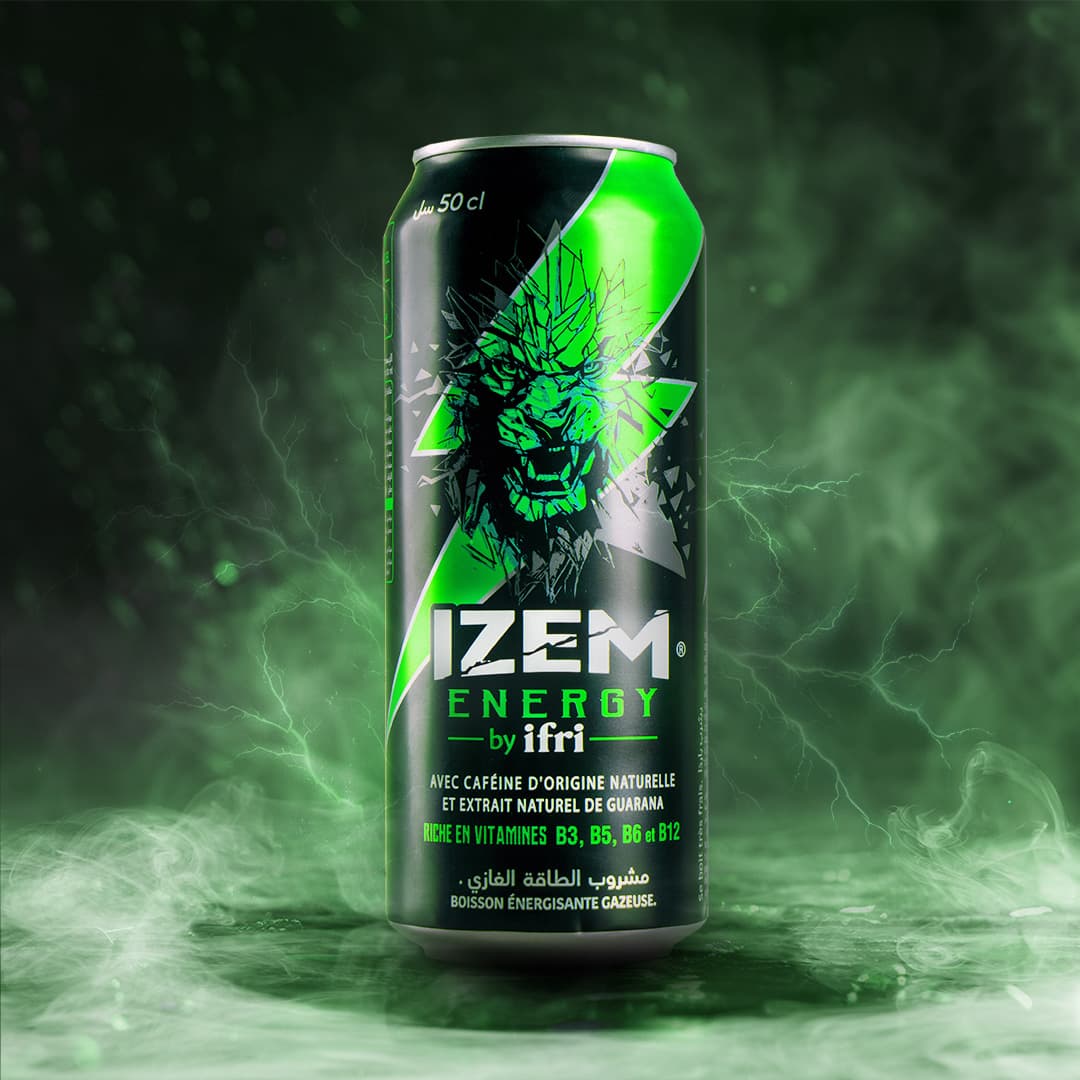 Shooting produit pour la boisson Izem Energy